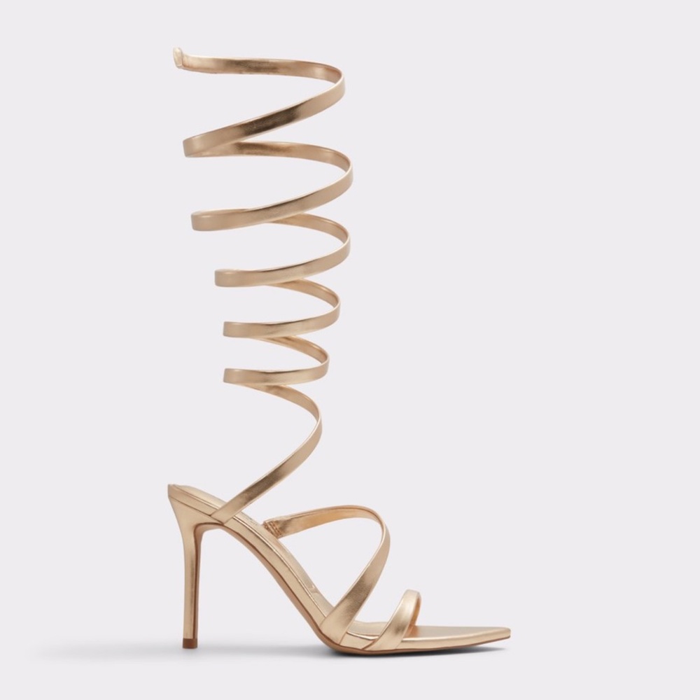 Aldo Gold Spiral Strap Heels